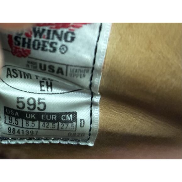 Red Wing 595 Chukka Boots – Brown Leather Soft Toe Men’s 9.5D (USA) - Picture 7 of 10